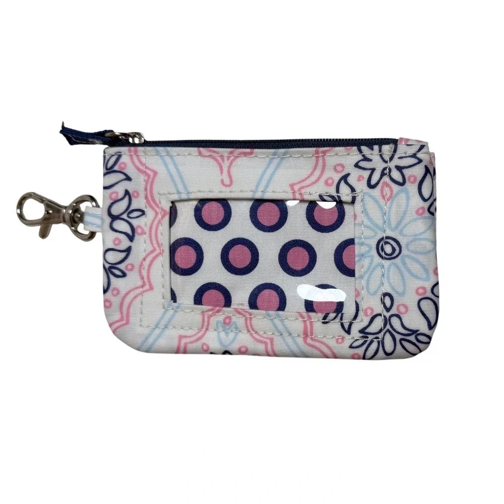 Scout Bags Pink Blue Medallion Wristlet Pouch and ID Case Wallet Set 2pc